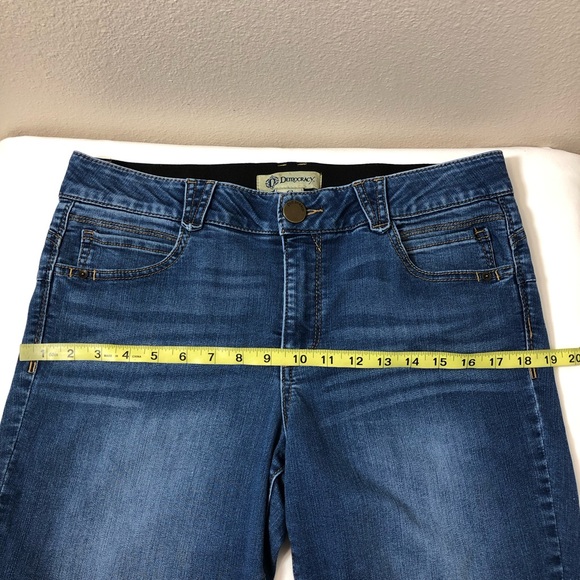 Democracy Stretchy Ab Technology Mid Rise Waistband Slimming Panel Blue Jeans 12 - Picture 11 of 16